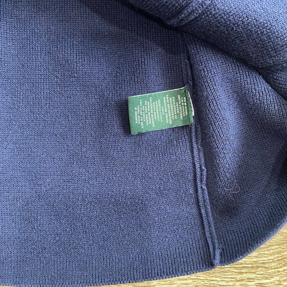 Ralph Lauren LRL Cardigan Sweater Knit Blazer L Large Black Crest Monogram Crown - Picture 10 of 11